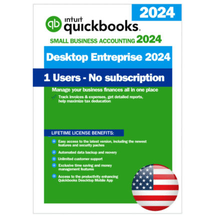 QuickBooks Desktop Enterprise 2024 – Lifetime License Key – USA Version (1 User)