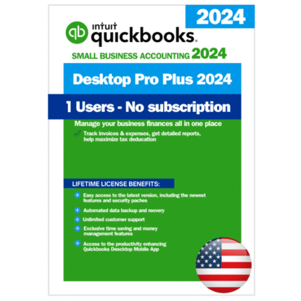 QuickBooks Desktop Pro Plus 2024 – Lifetime License Key – USA Version (1 User)